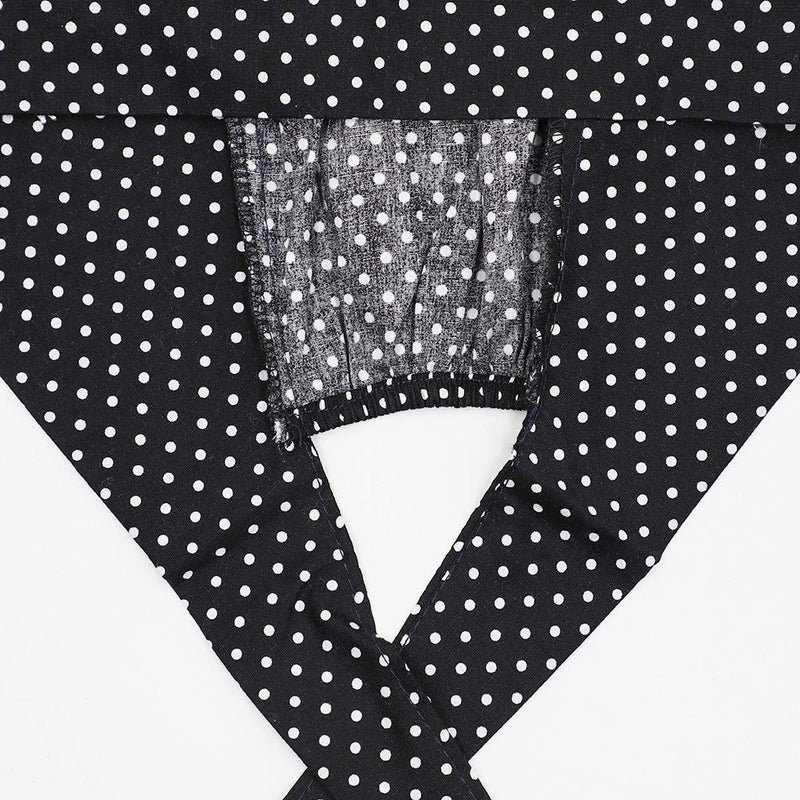 LUCKYBUNNY Gourd-Shaped Working Cap with Button, Adjustable Tie Back Hat Sweatband Hair Cover for Women Men, Multiple Color (Black) - Image 4